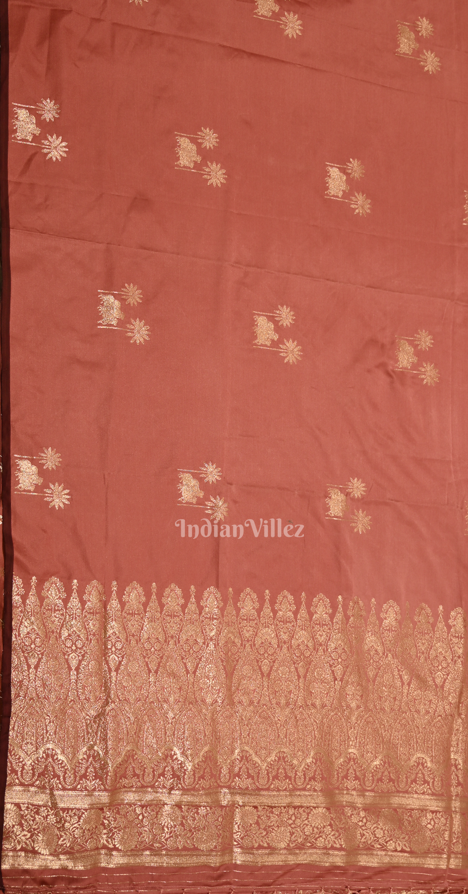 Pastel Pink Mashru Satin Banarasi Silk Saree with Pichwai Motif