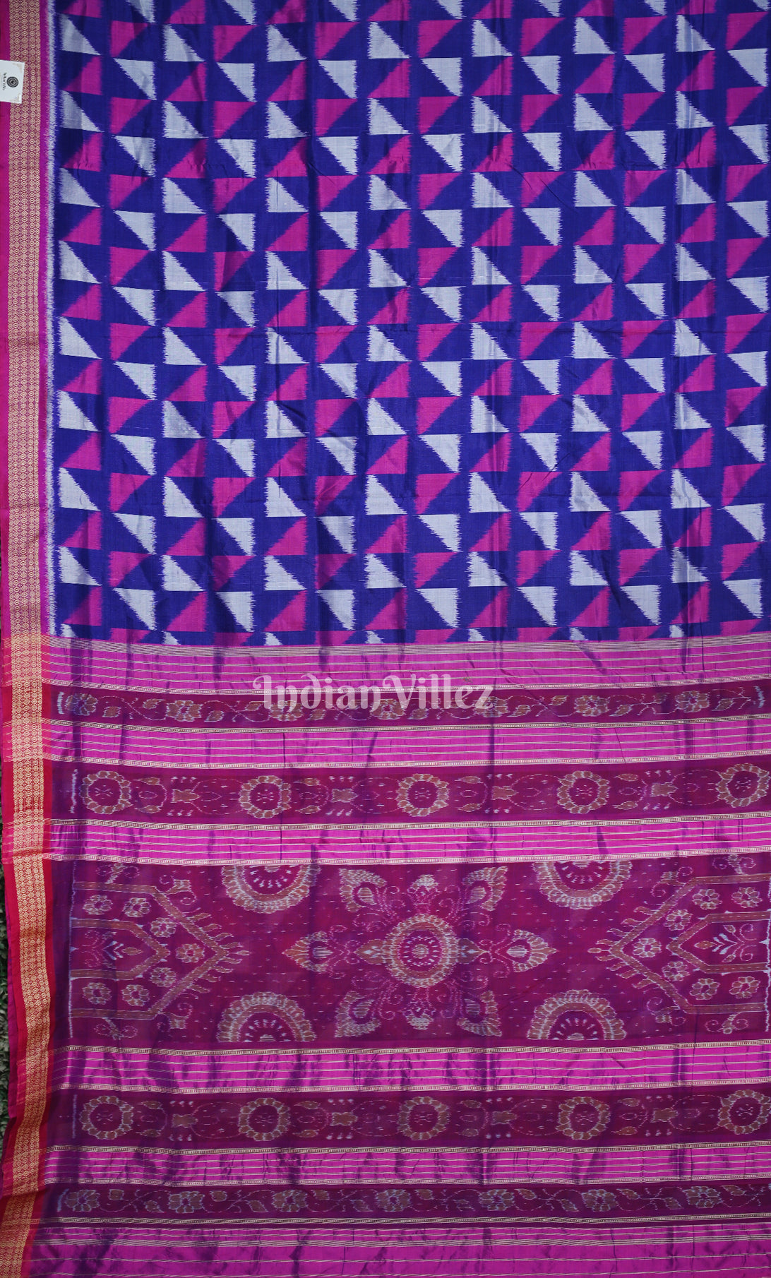 Blue with Multicolour Odisha Ikat Khandua Silk Saree