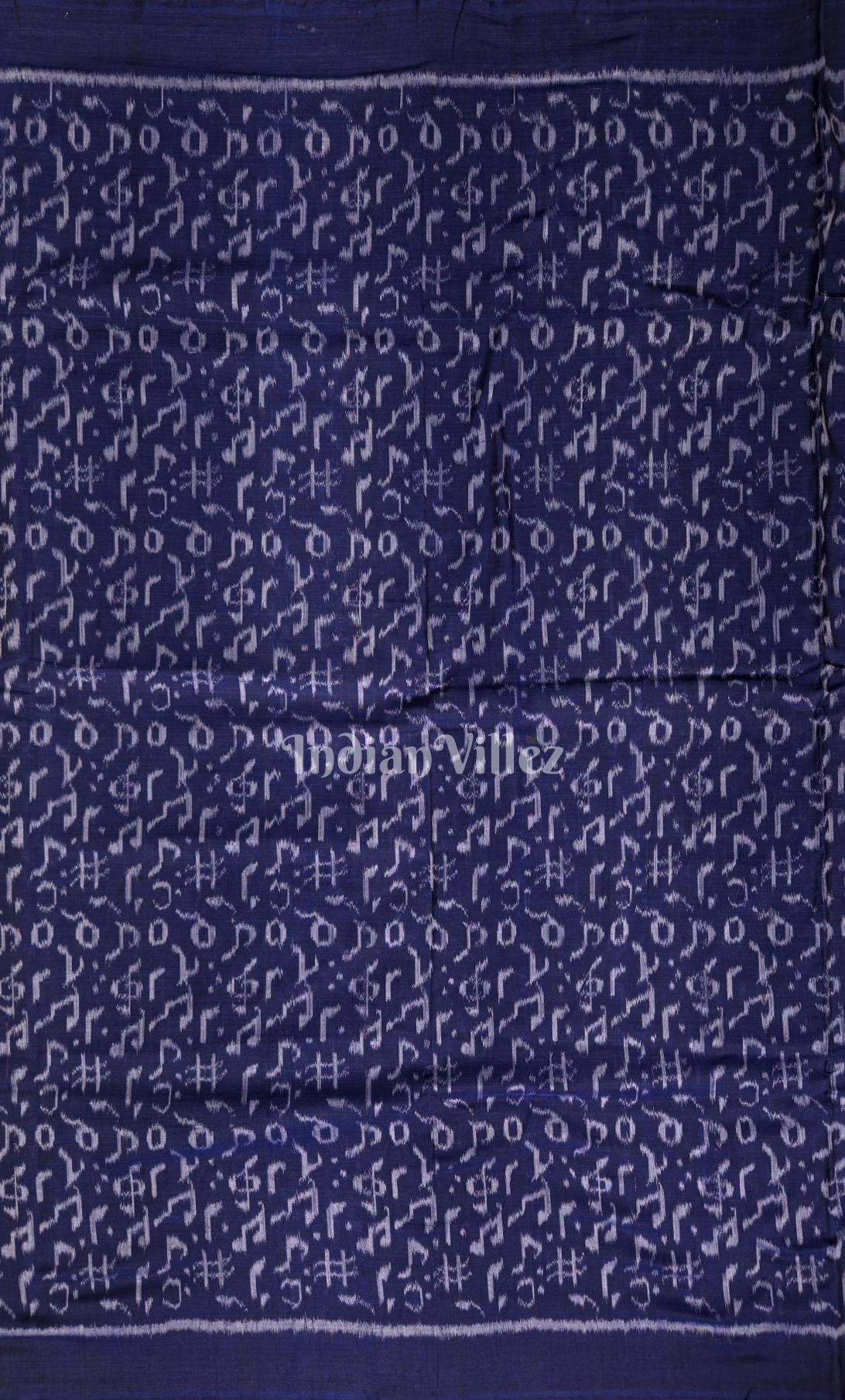Blue Musical Instrument Odisha Ikat sambalpuri Cotton Fabric