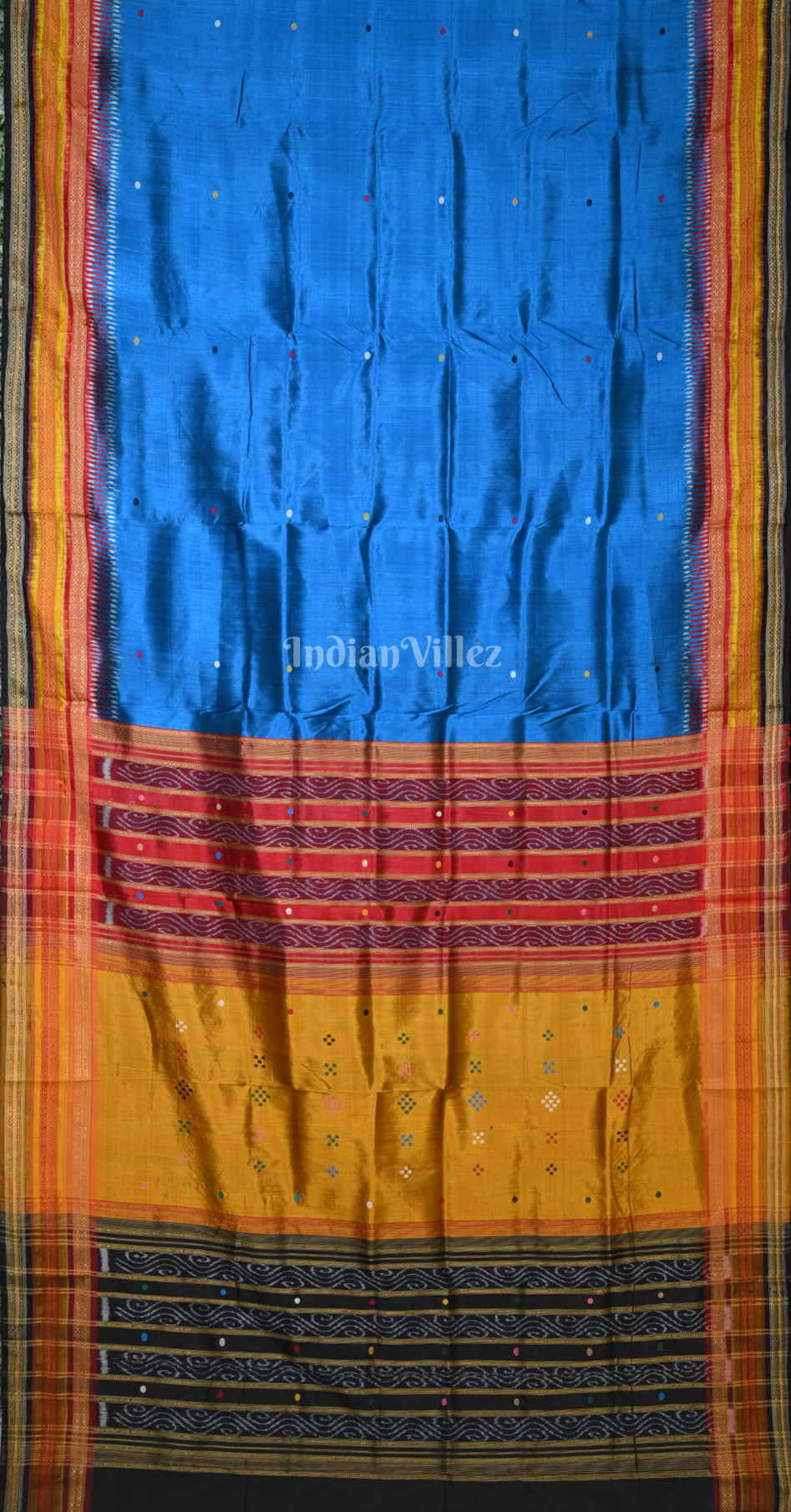 Royal Blue with Multicolor Kathiphera Odisha Ikat Khandua Silk Saree