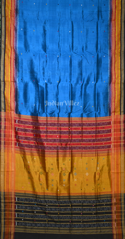 Royal Blue with Multicolor Kathiphera Odisha Ikat Khandua Silk Saree