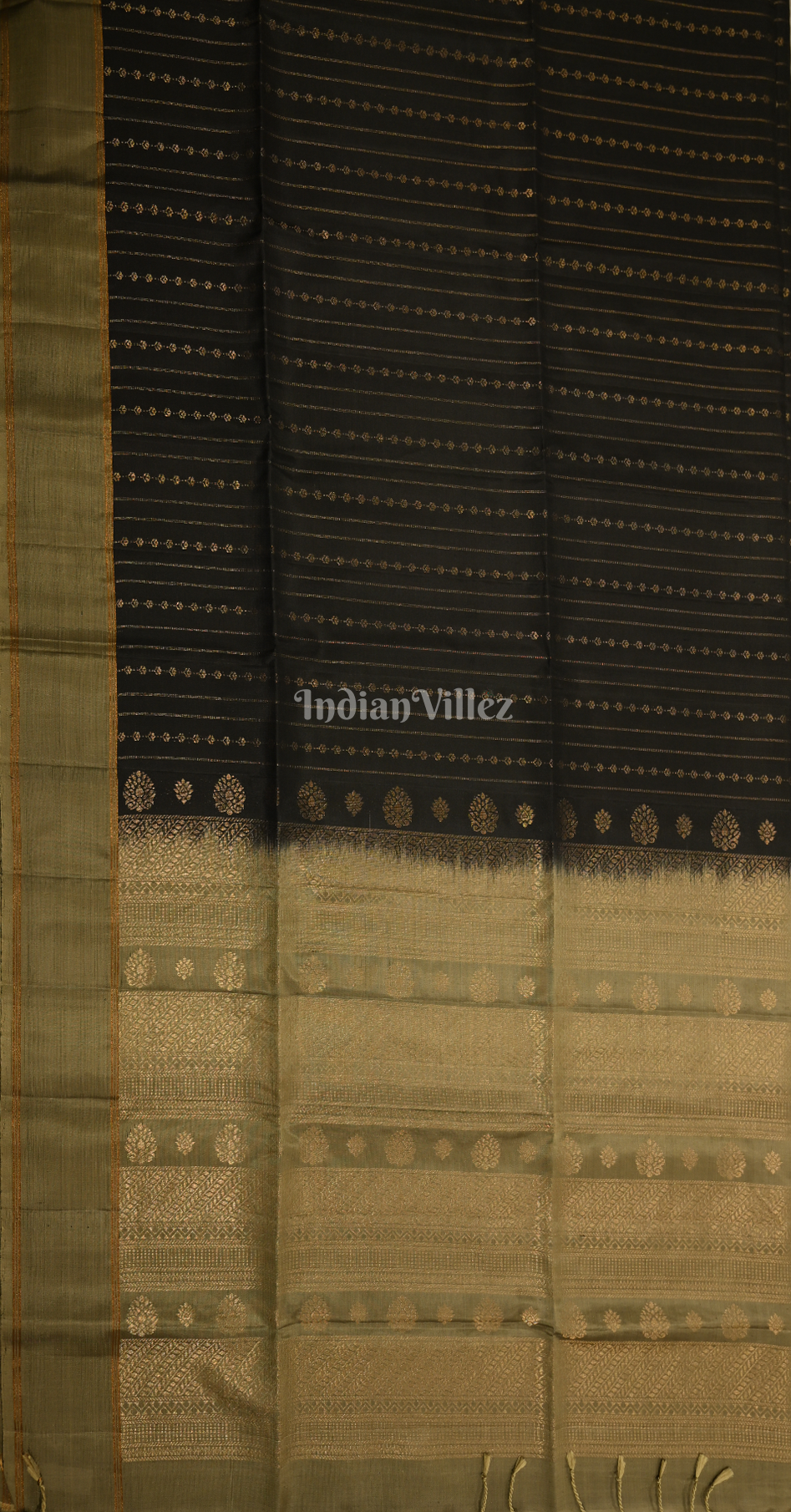Black Golden Zari Pure Kanjivaram Soft Silk Saree