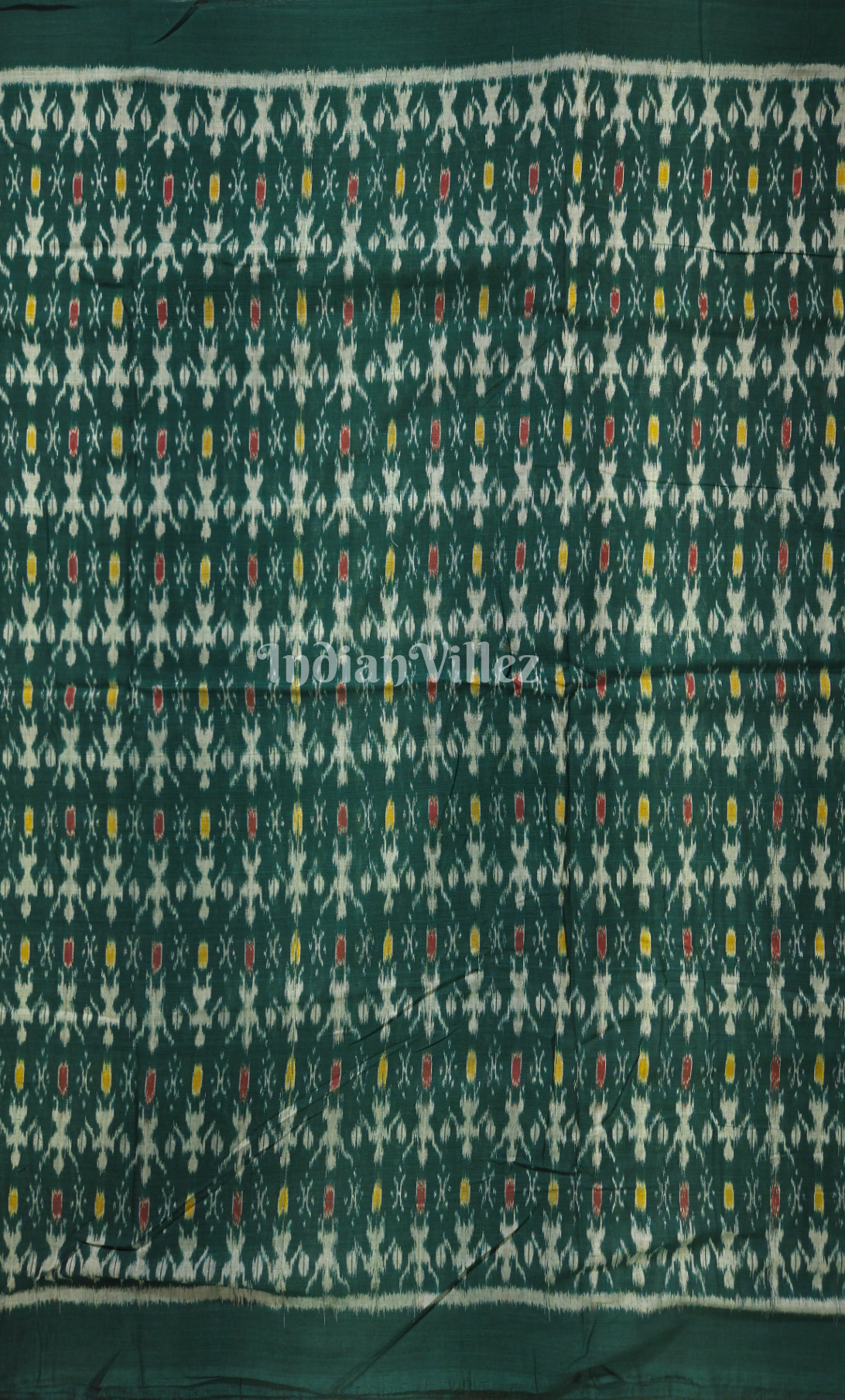 Green Tribal Theme Odisha Ikat Sambalpuri Cotton Fabric 