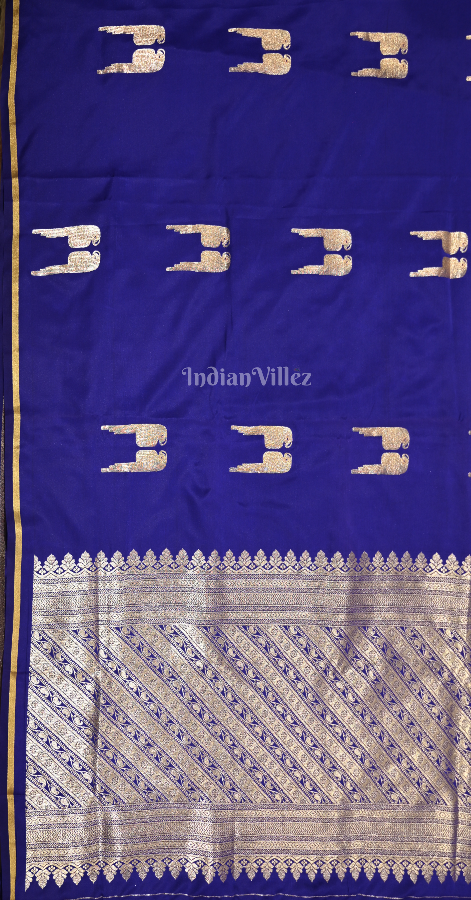 Royal Blue Mashru Satin Banarasi Silk Saree 