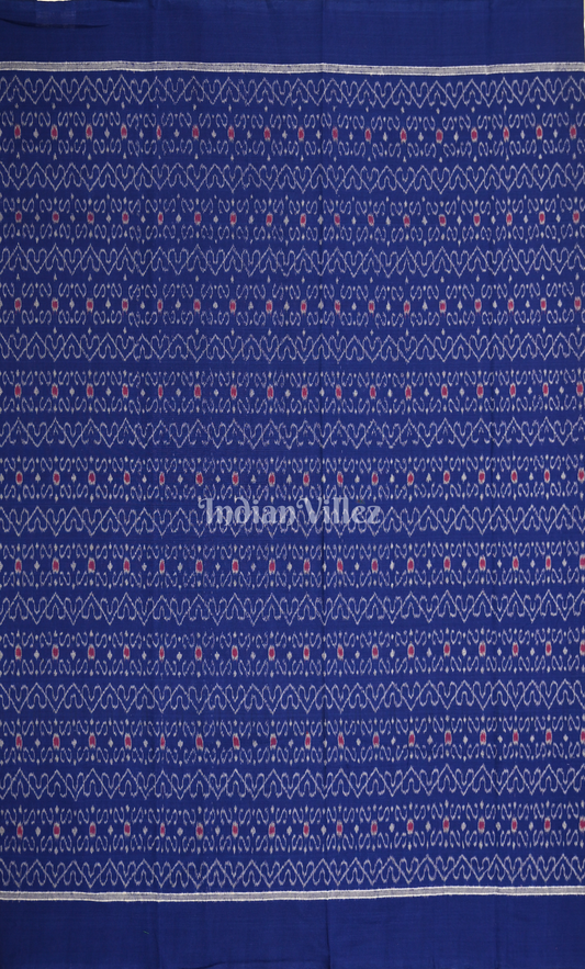 Blue Red Odisha Ikat Sambalpuri Dress Set & Dupatta 
