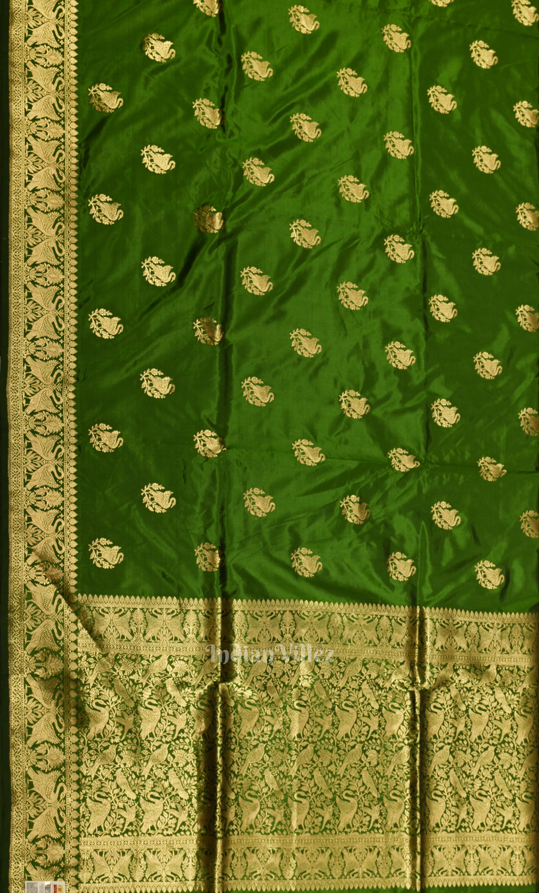 Green Pure Katan Silk Banarasi Saree 