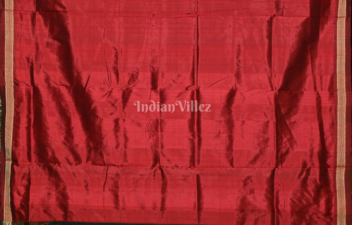Green Red Odisha Ikat Khandua Silk Saree with Pasapali Anchal