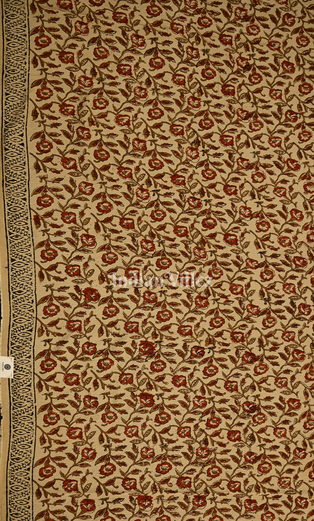 Off White Maroon Floral Bagru Block Printed Chanderi Silk Suit Sets