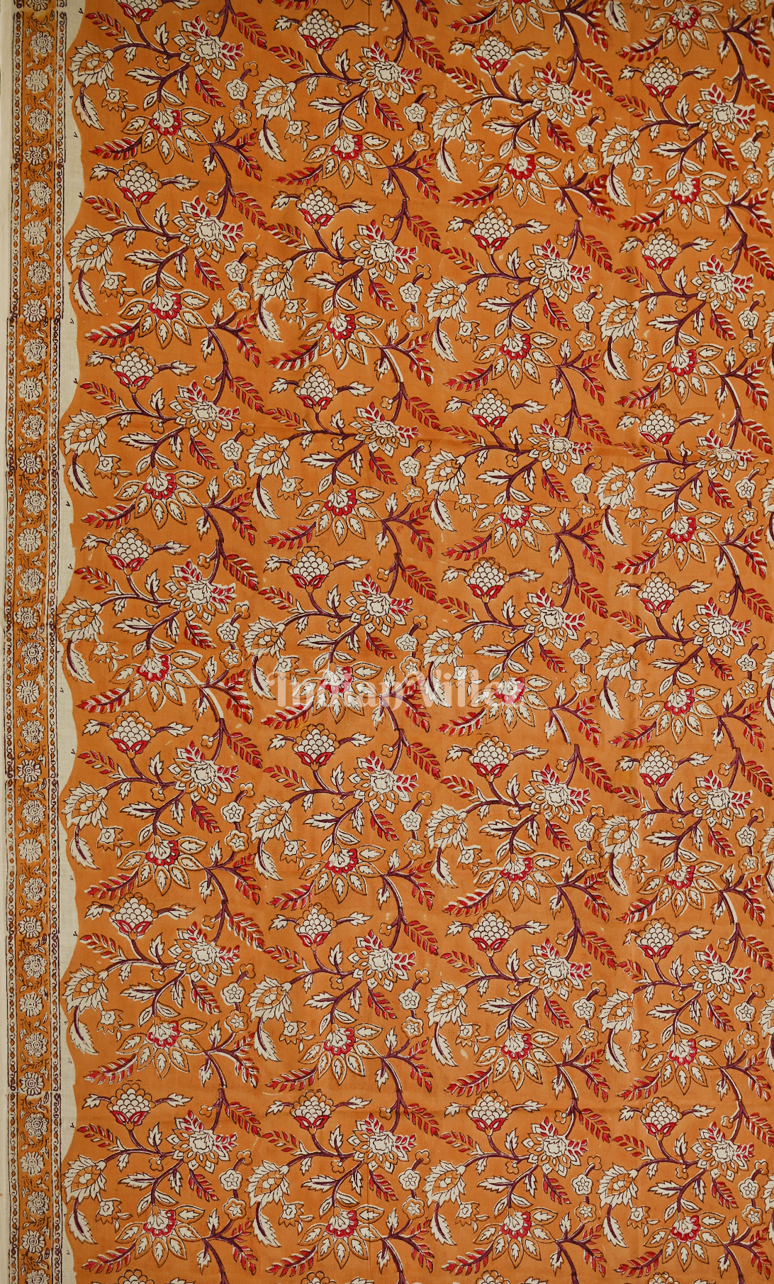 Light Orange Red Sanganeri Block Printed Cotton Suit Sets