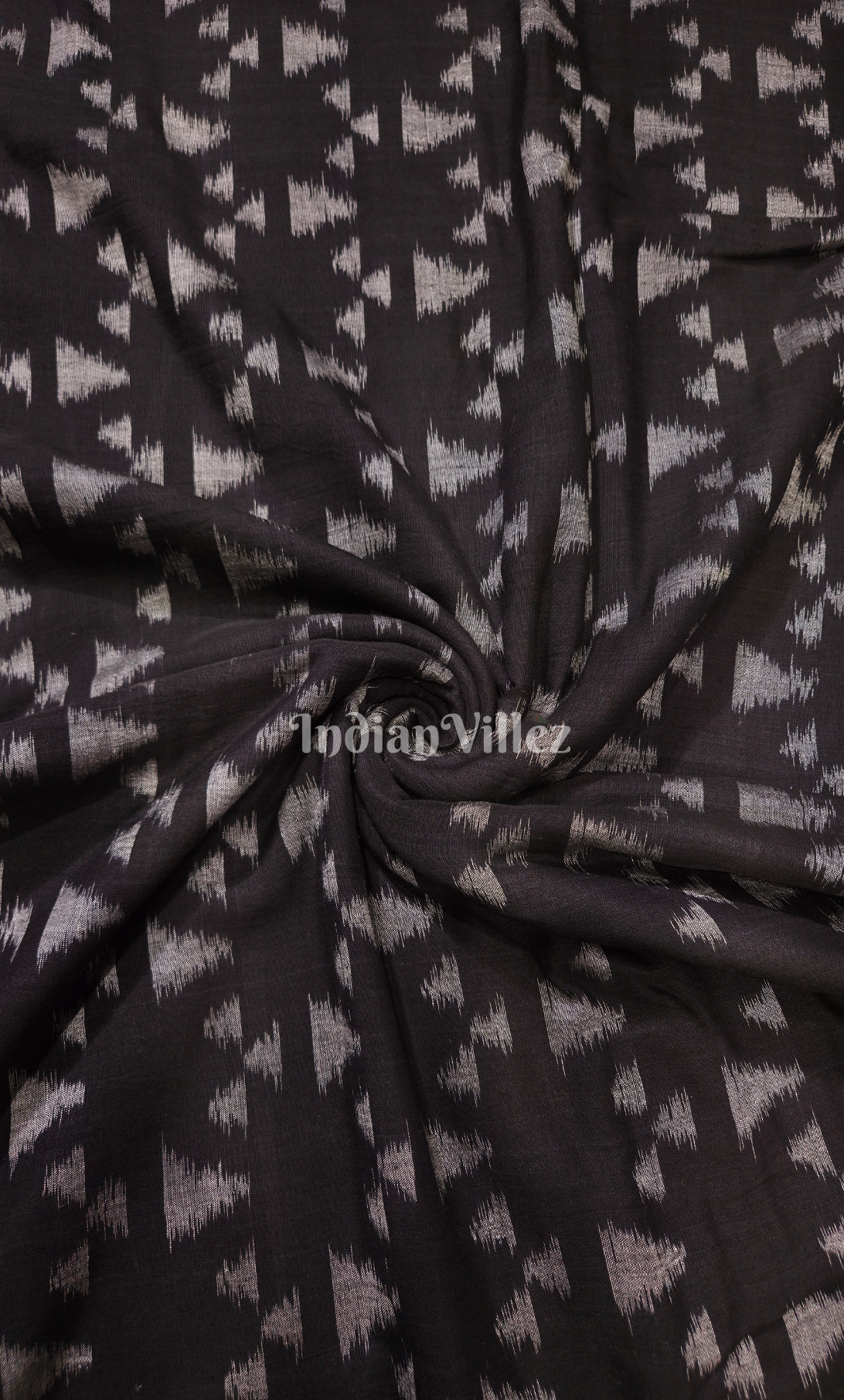 Black & White Sambalpuri Odisha Ikat Cotton Fabric 