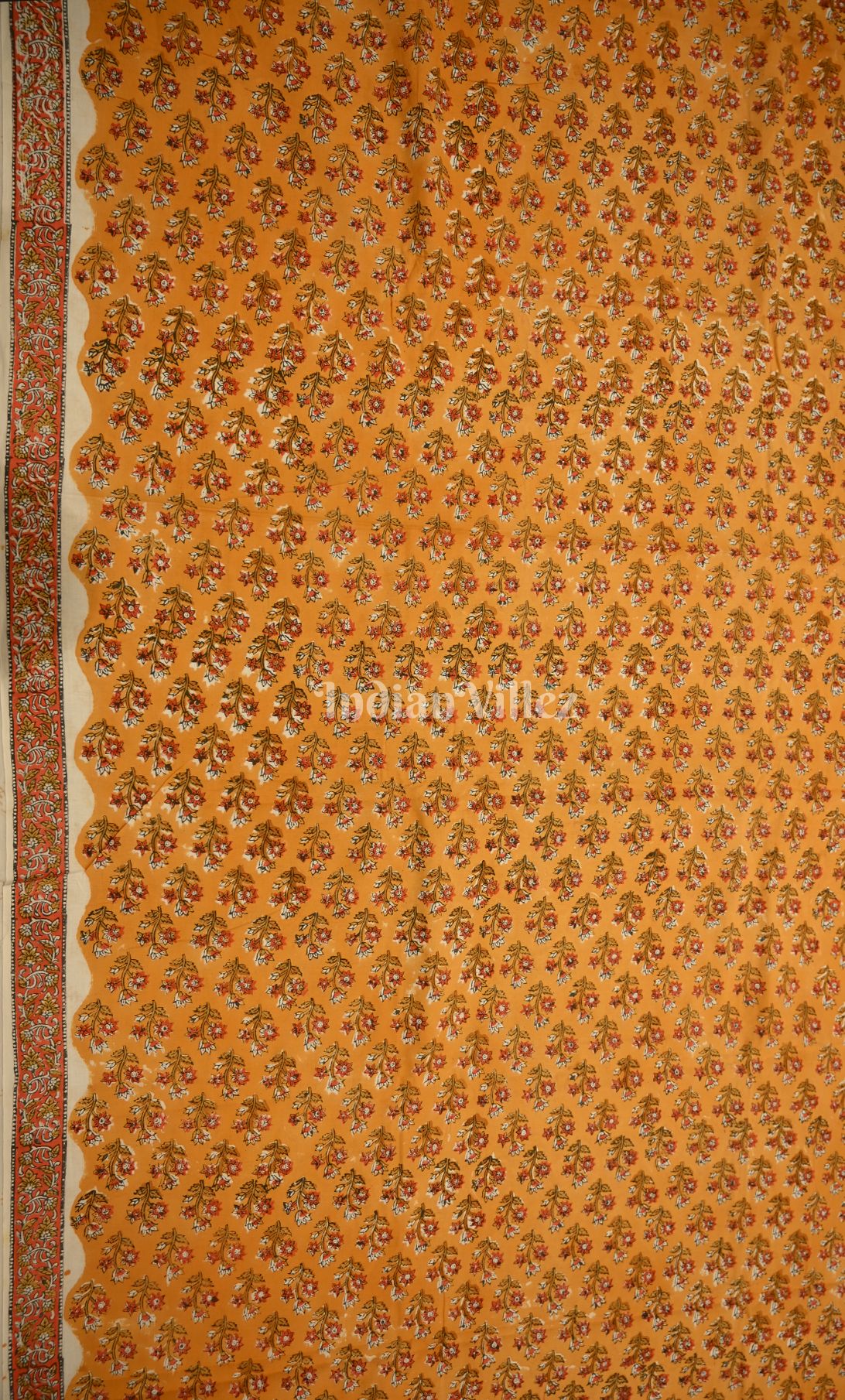 Orange Yellow Sanganeri Block Printed Cotton Suit Sets 