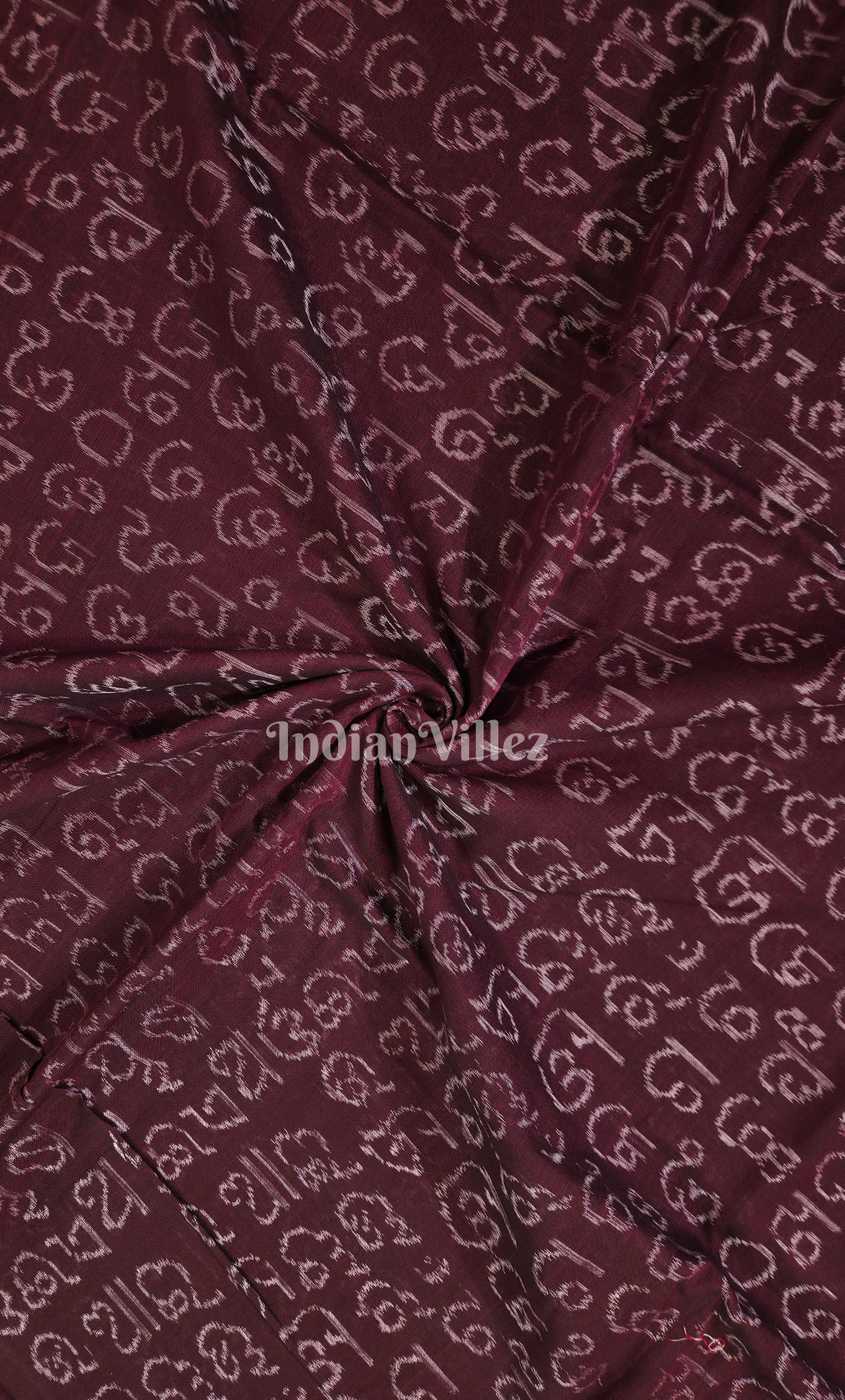Coffee Odiya Barnamala Sambalpuri Ikat Cotton Fabric