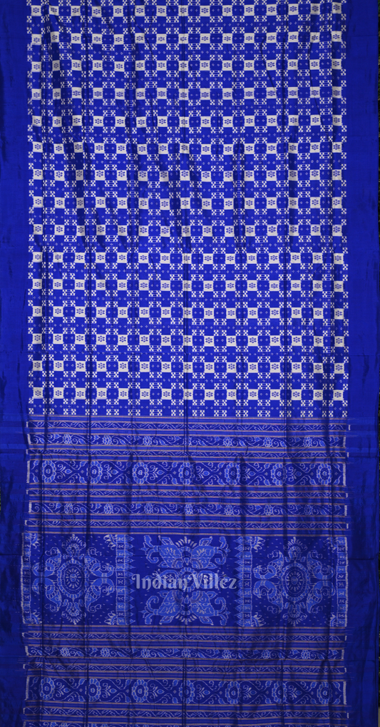 Blue Body Mini Pasapali Odisha Ikat Contemporary Designer Silk Saree