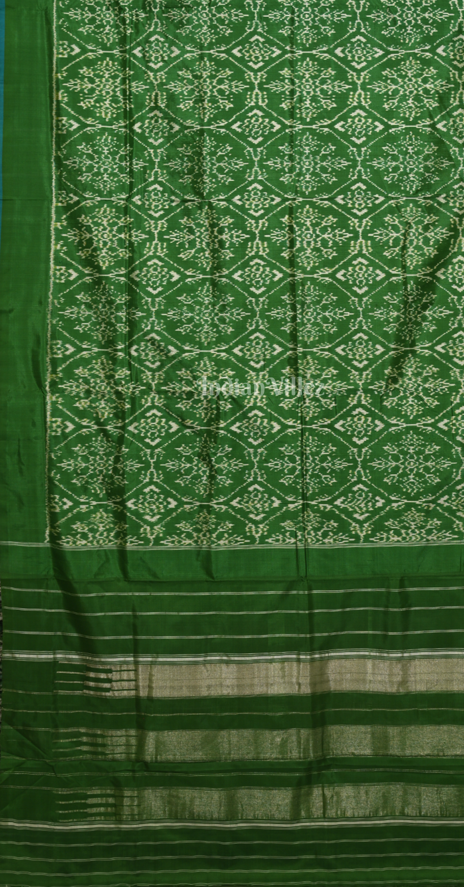 Forest Green Pochampally Ikat Silk Saree 