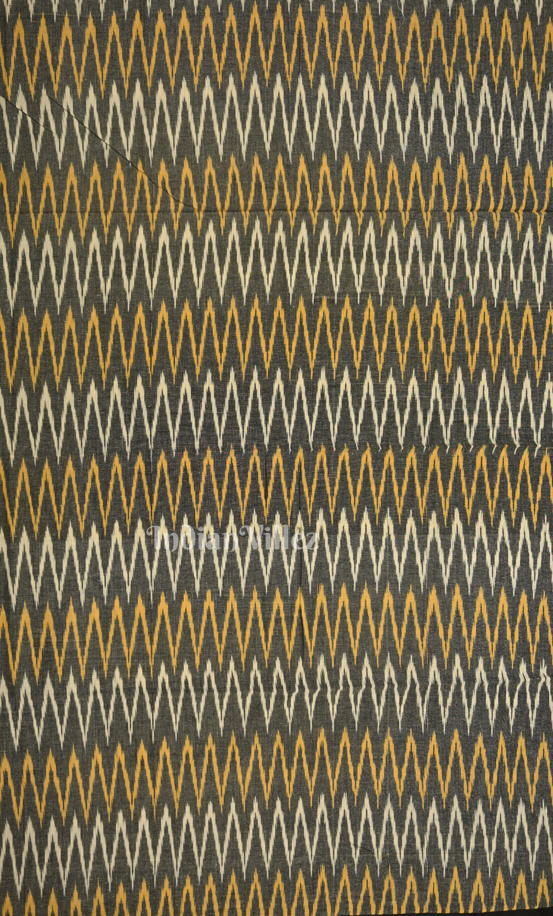 Grey Yellow Pochampally Ikat Cotton Unstitched Suit Sets