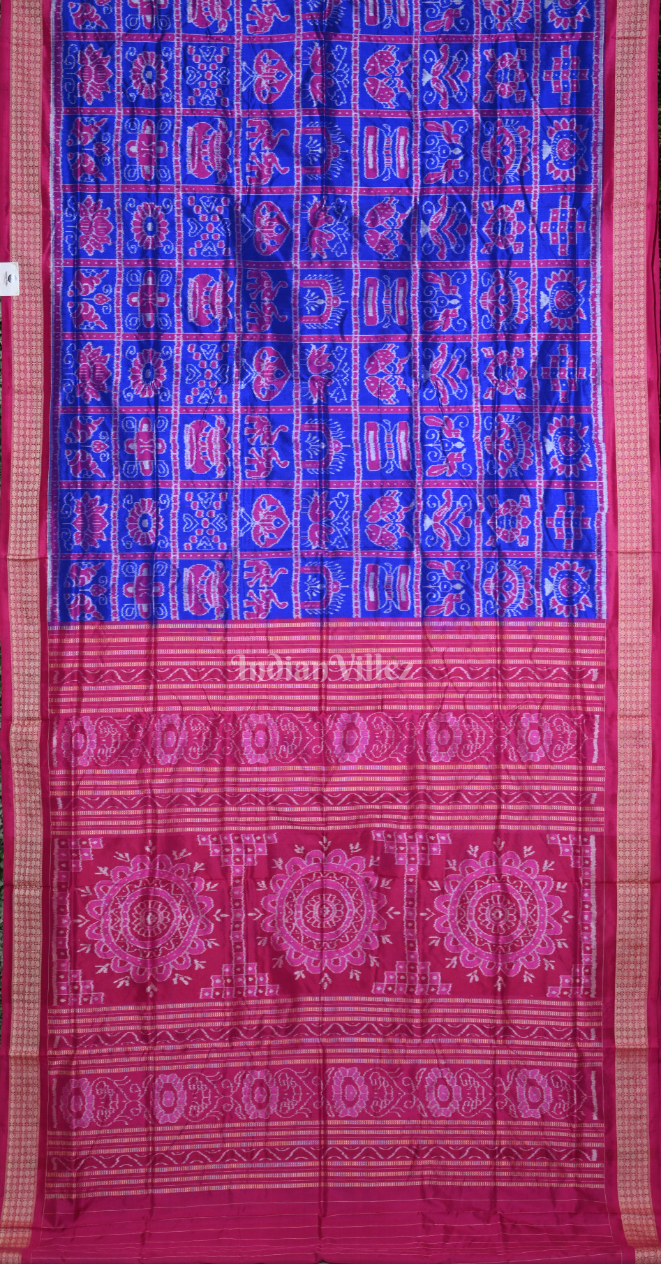 Madhuri Dixit Royal Blue Pink Nabakothi Odisha Ikat Sambalpuri Silk Saree