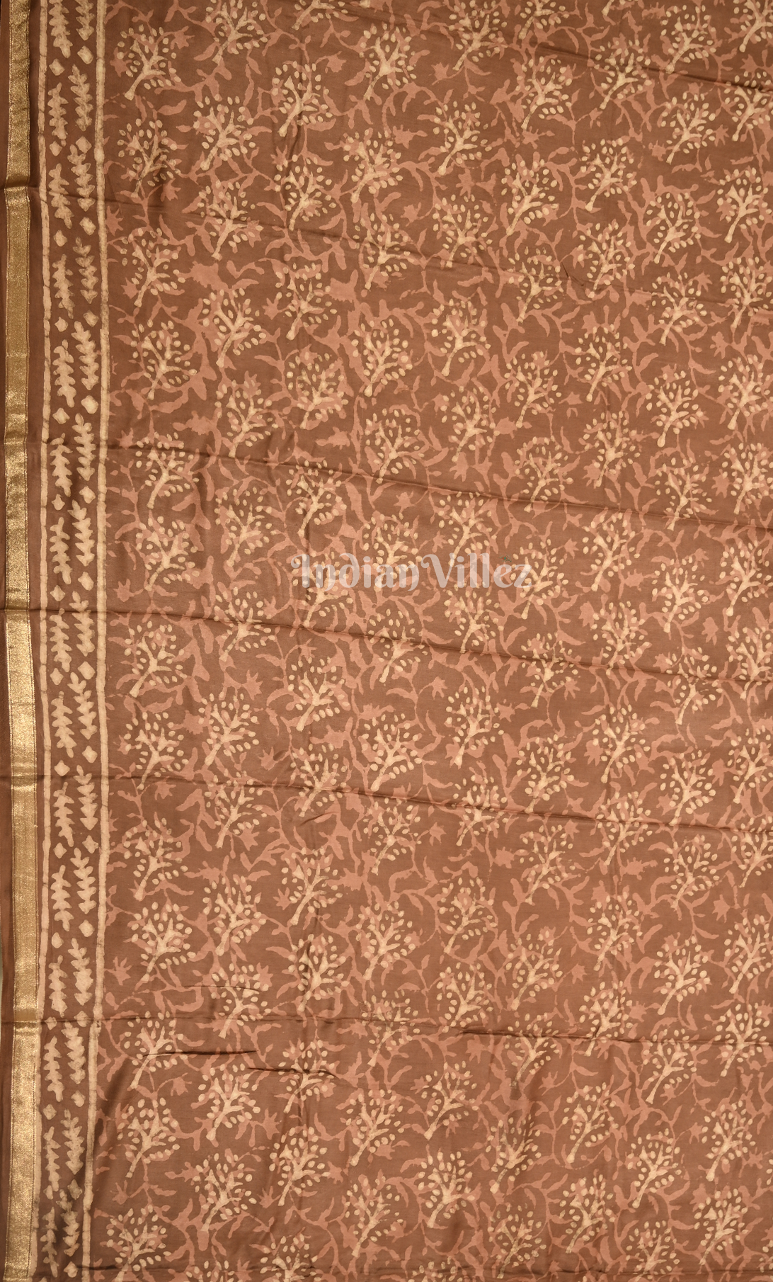 Dark Brown Dabu Block Printed Cotton Suit Sets