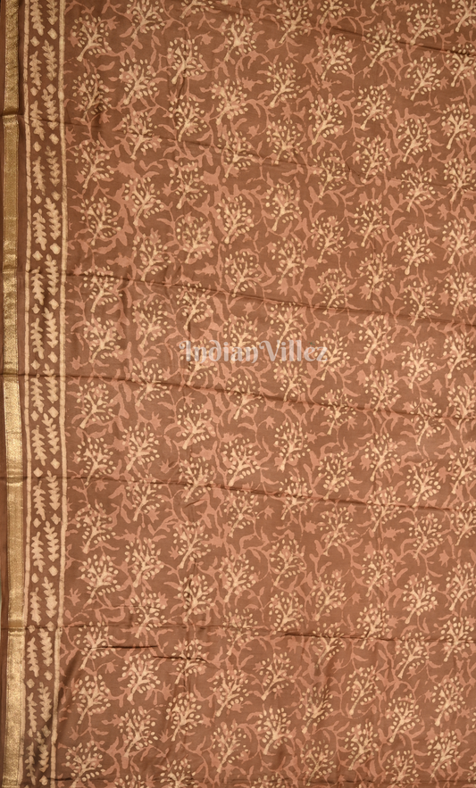 Dark Brown Dabu Block Printed Cotton Suit Sets