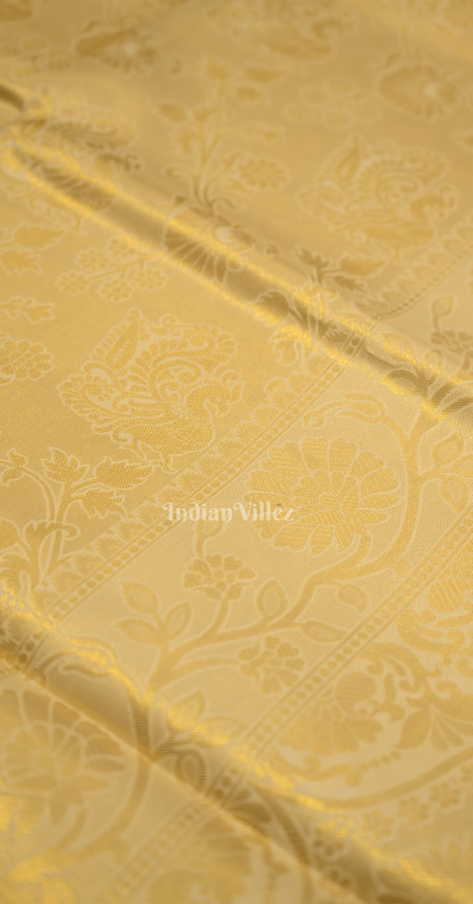 Beige Jacquard Tissue Banarasi Self Weaving with all over Body Work