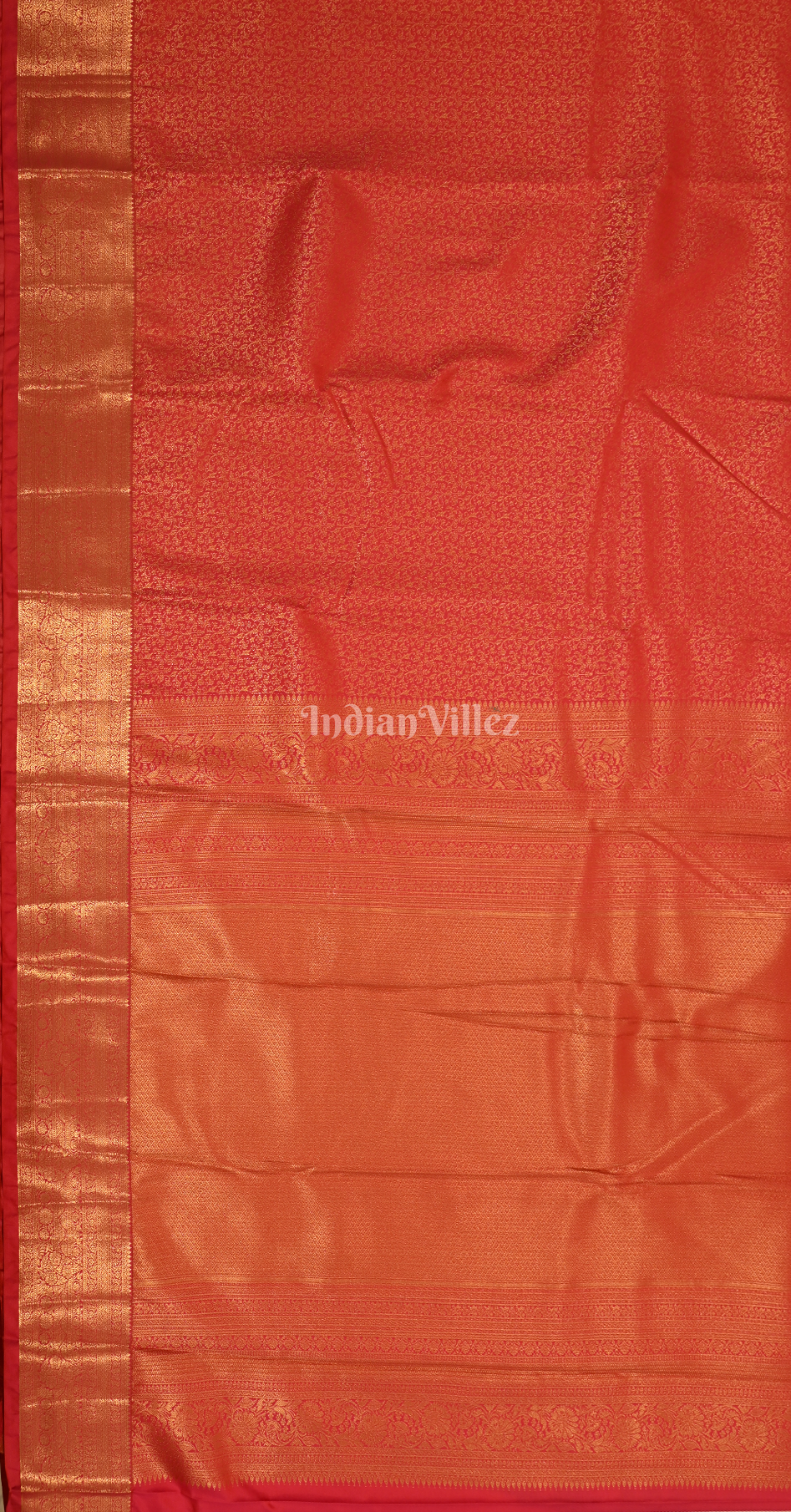 Red Floral Buttas Pure Brocade Kanjivaram Silk Saree