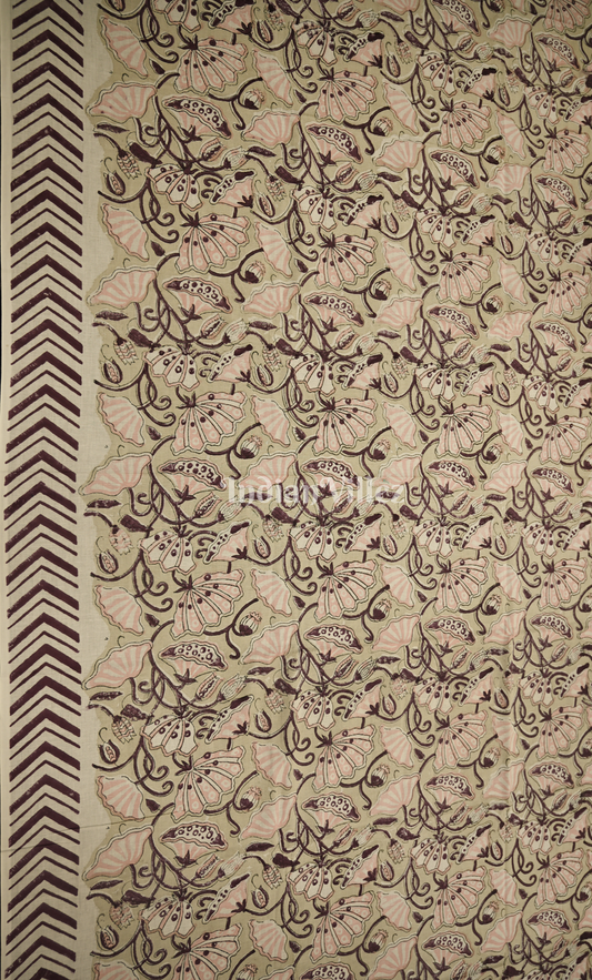 Off White Sanganeri Block Printed Cotton Suit Sets 