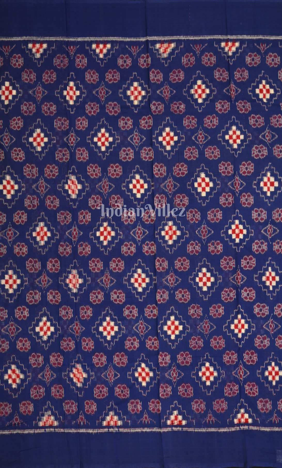 Blue Red Paspali Odisha Ikat  Sambalpuri Dress Set & Dupatta 