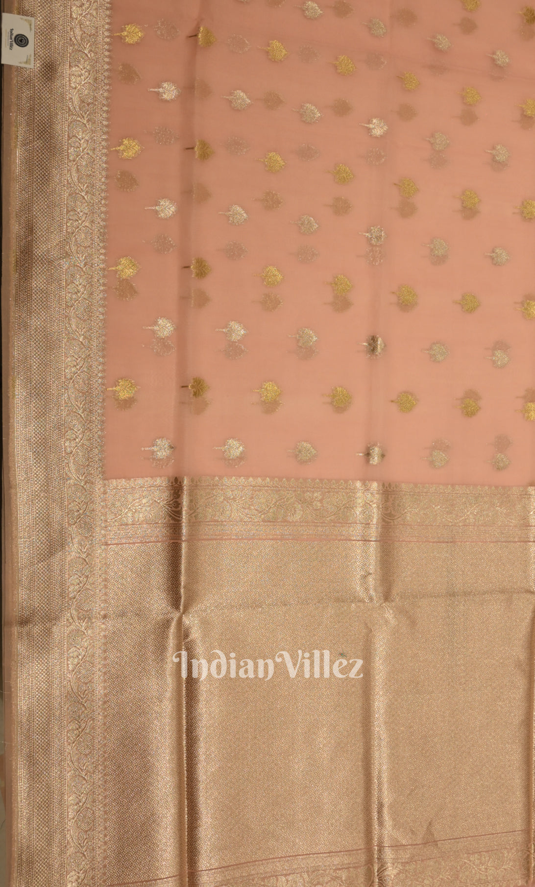 Baby Pink Chanderi  Silk Banarasi Saree