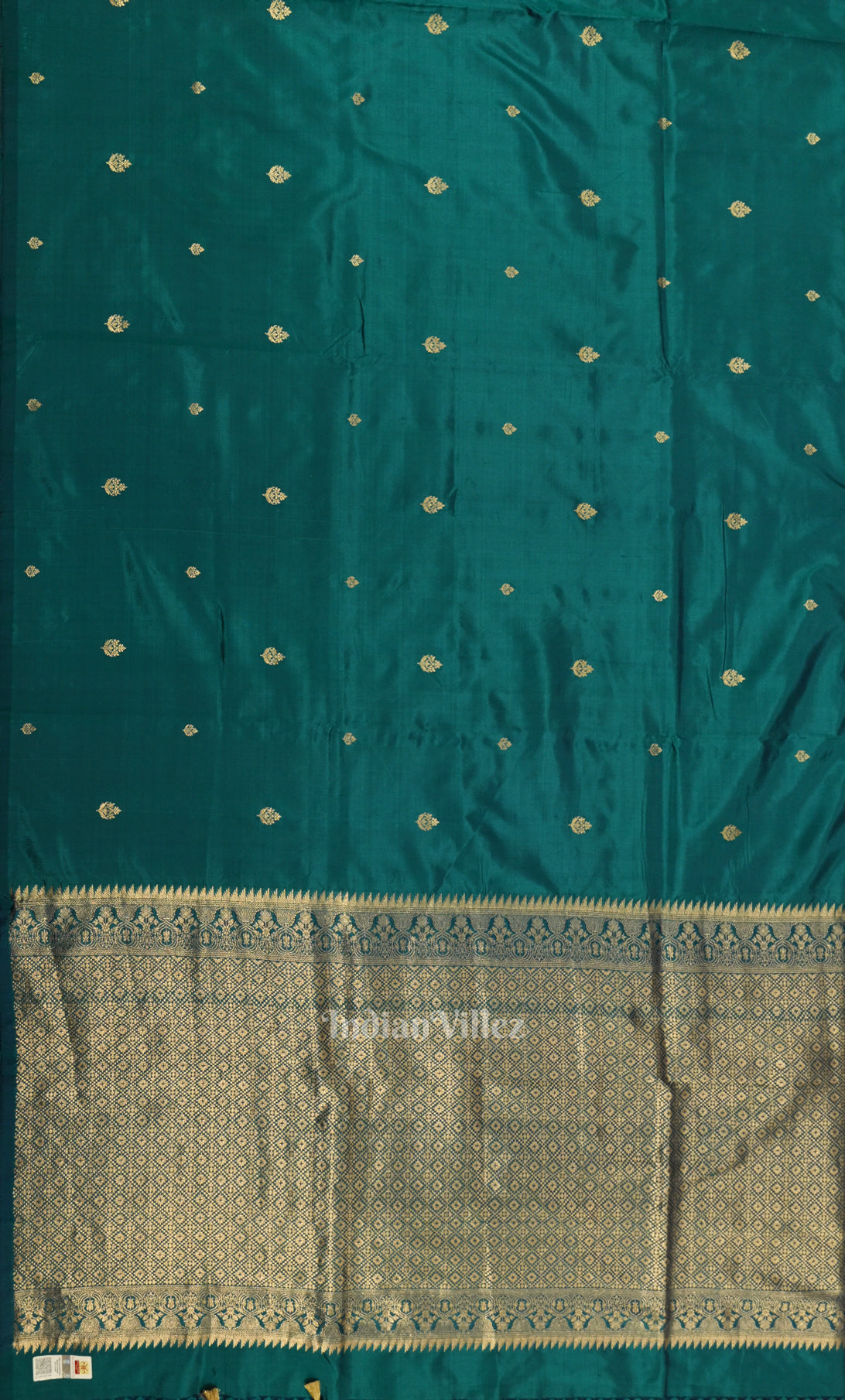 Rama Green Pure Katan Silk Banarasi Saree