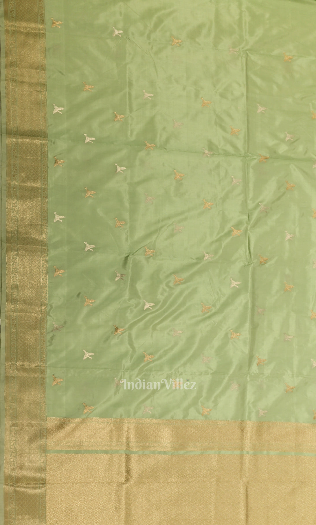 Pista Green Pure Katan Silk Banarasi Saree 