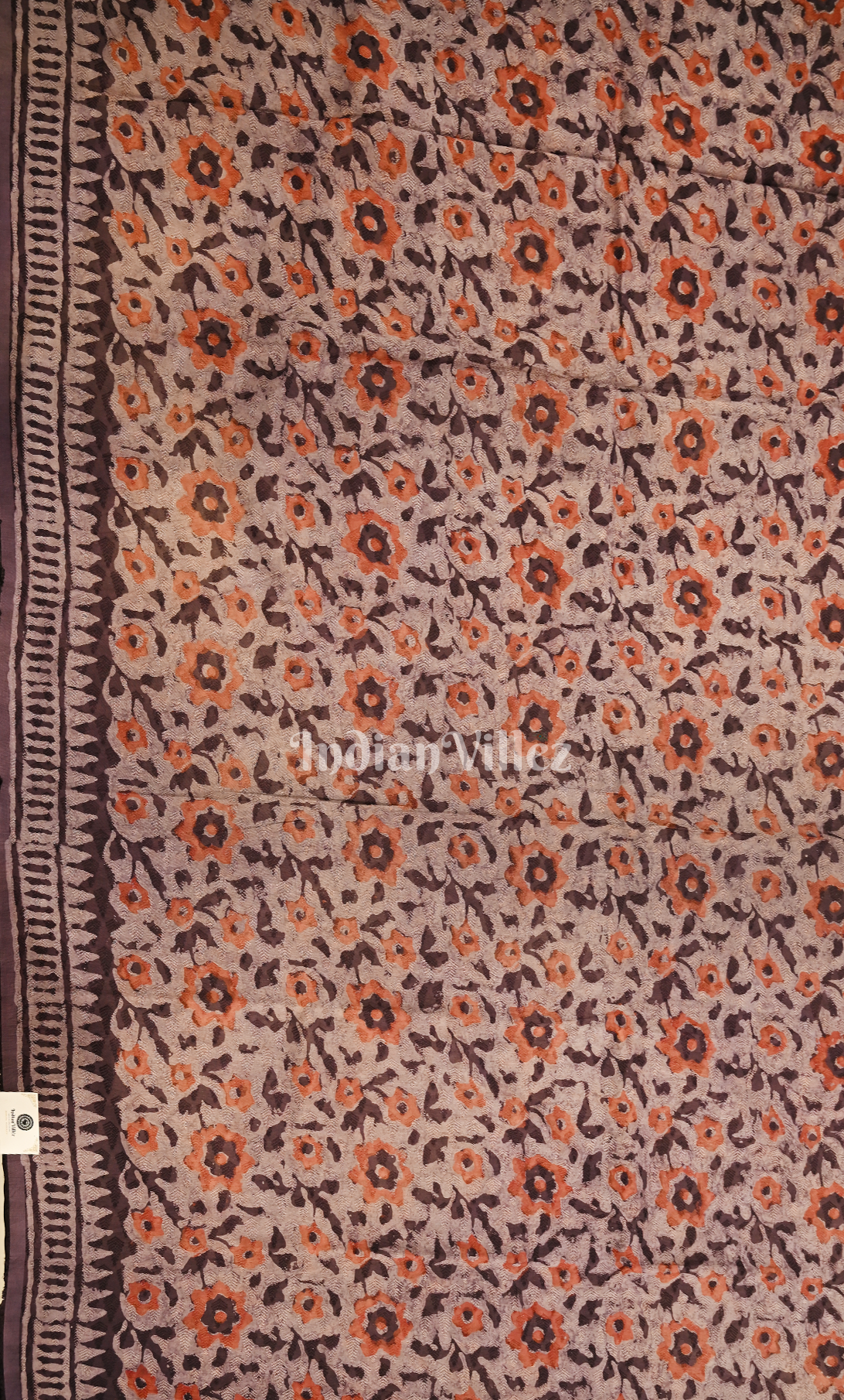 Dusty Lavender Grey Block Printed Chanderi Silk Suit Sets