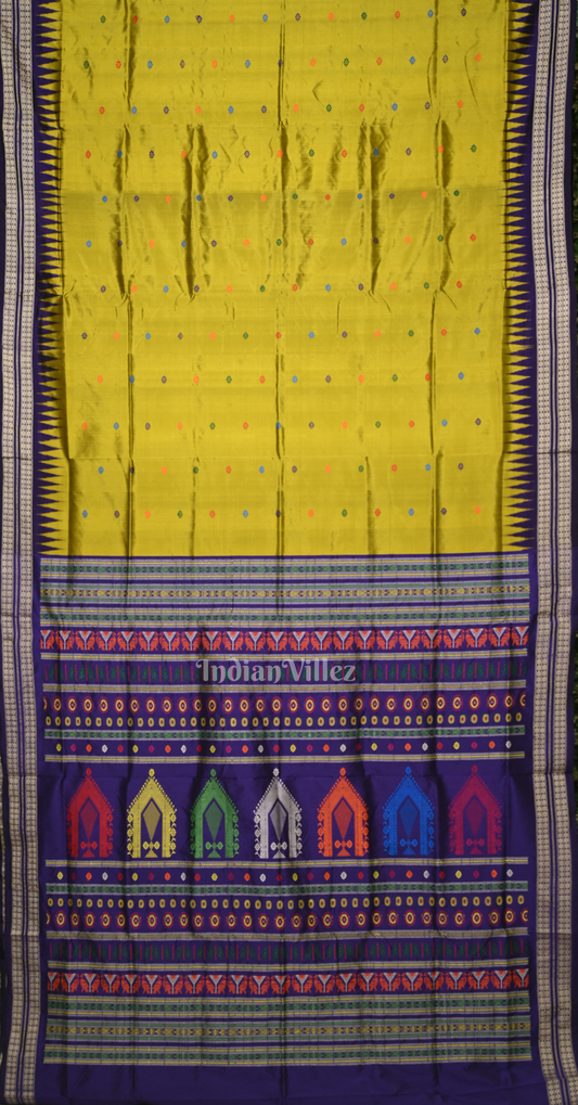 Mehendi Green Blue Dolabedi  Odisha Ikat Bomkai Sambalpuri Silk Saree