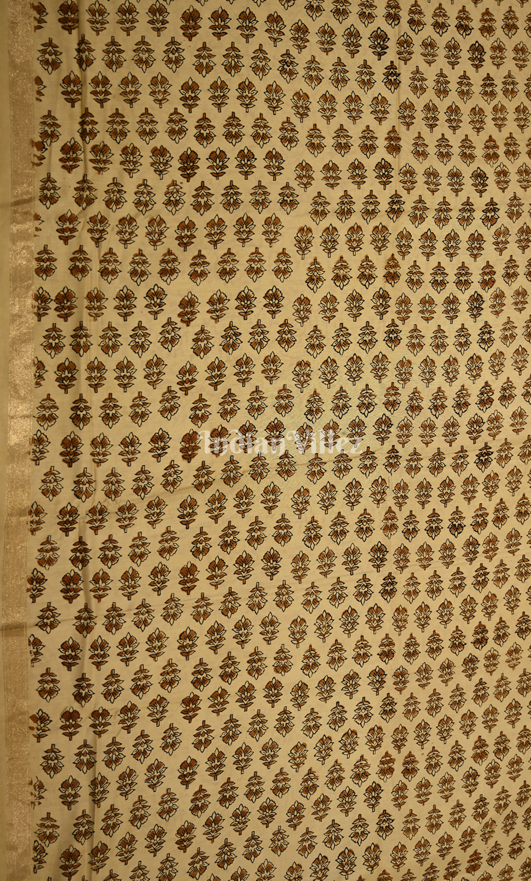 Beige Maroon Bagru Block Printed Cotton Suit Sets