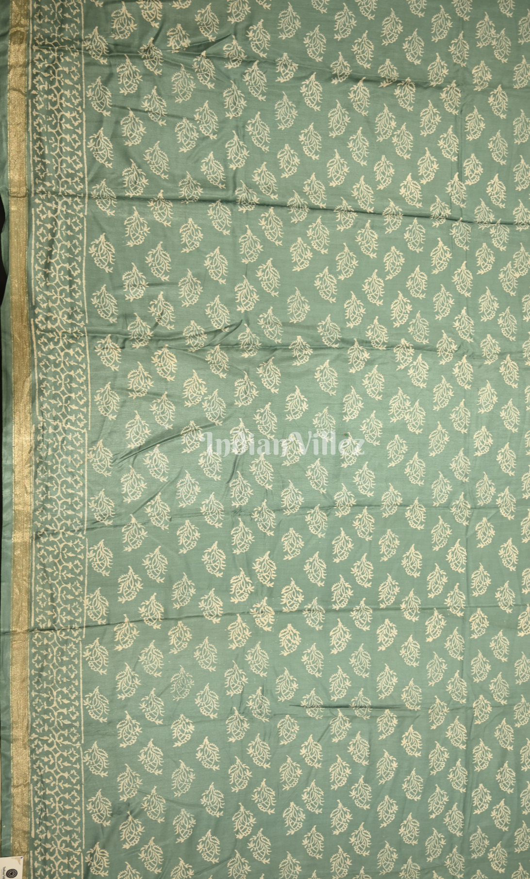 Light Green Block Printed Cotton Suit Sets