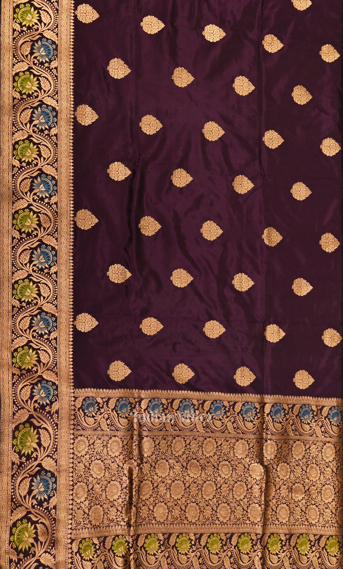 Mulberry Purple Pure Katan Silk Banarasi Saree