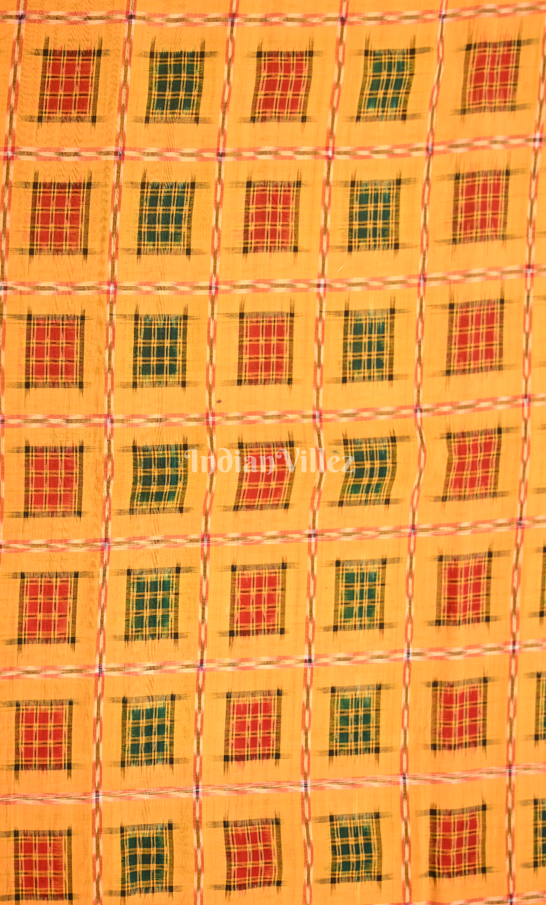 Yellow Aswini Odisha Ikat sambalpuri Cotton Fabric 