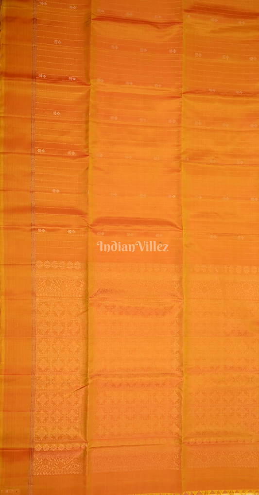 Orange Pure Kanjivaram Soft Silk Saree