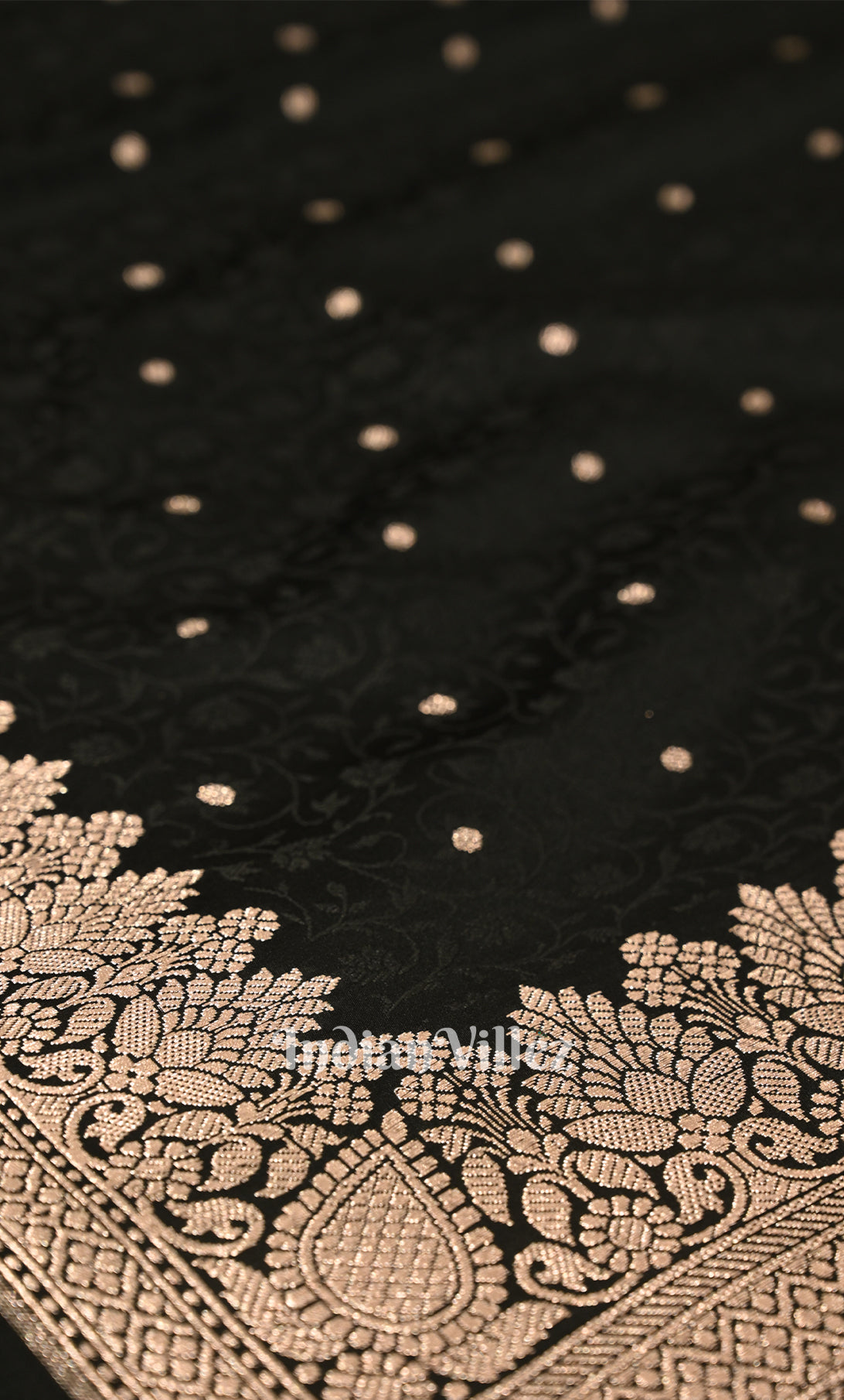 Black Meenakari Pure Mashru Satin Silk Banarasi Saree 