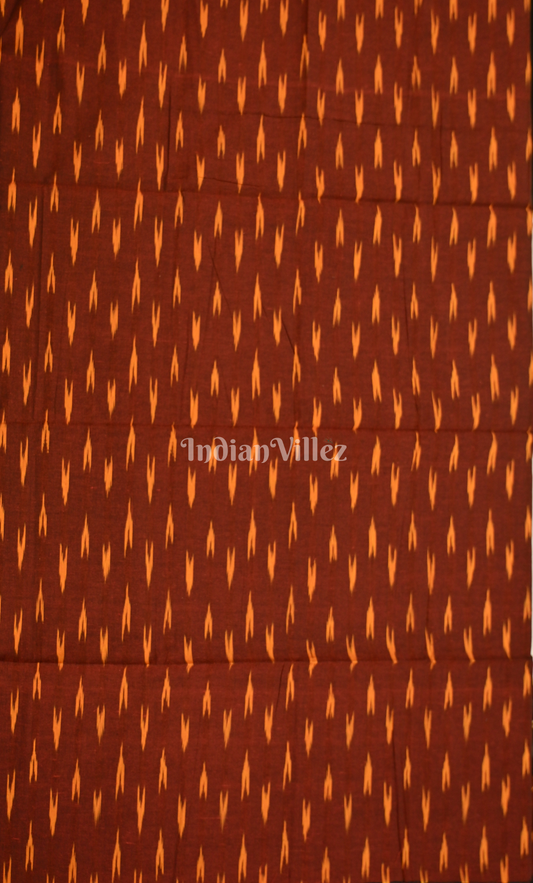 Brown Black Pochampally Ikat Cotton Unstitched Suit Sets