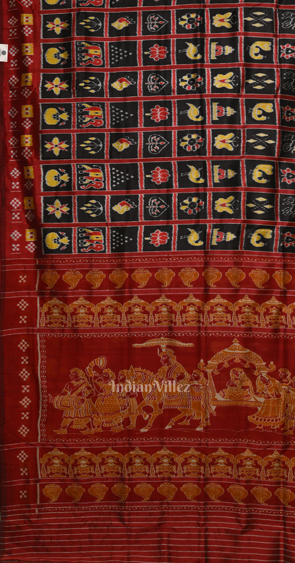 Black Maroon Nabakothi Contemporary Designer Silk Saree with Doli Barat Anchal