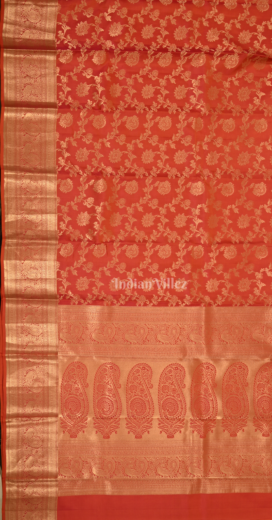 Exclusive Peach Pink Dual Tone Brocade Pure Kanjivaram Silk Saree 