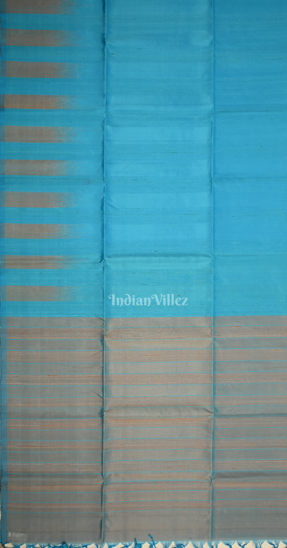 Sky Blue Grey Gopalpur Tussar Silk Saree