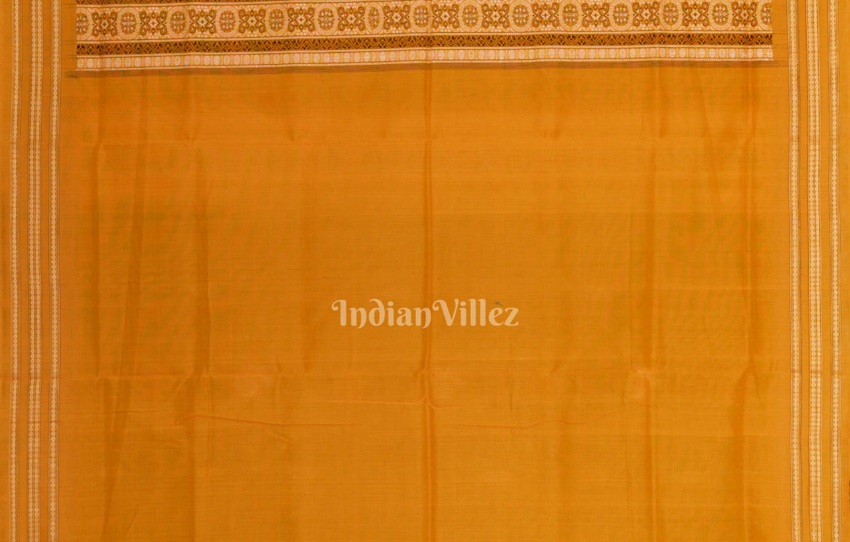 Blue Yellow Doll Theme Odisha Ikat Bomkai Cotton Saree 