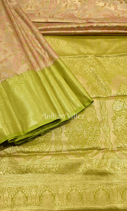 Lime Green Pure Kanjivaram Silk Saree