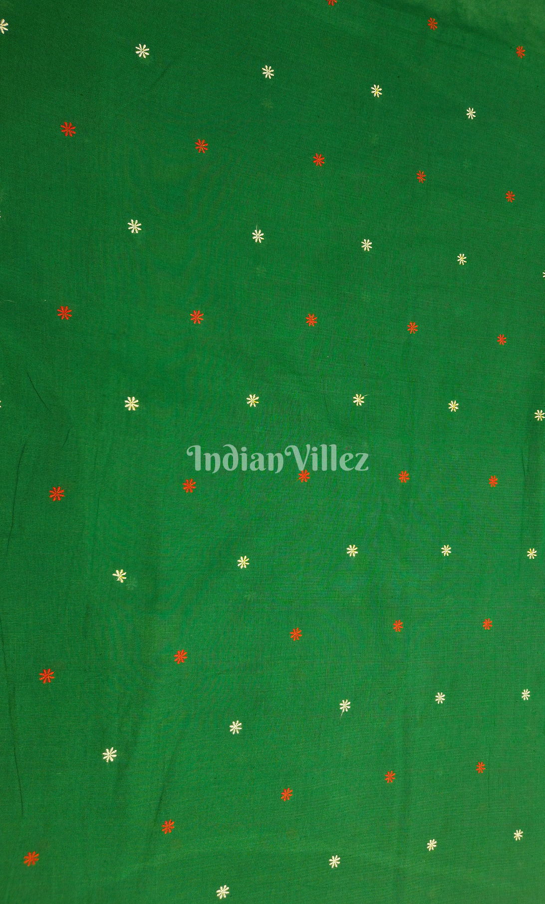 Green Buti Motif Odisha Ikat Cotton Fabric