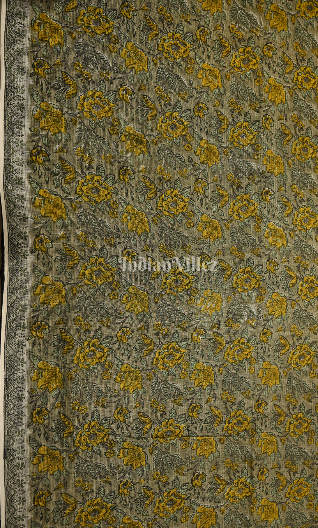 Grey Yellow Sanganeri Block Printed Kotta Suit Sets