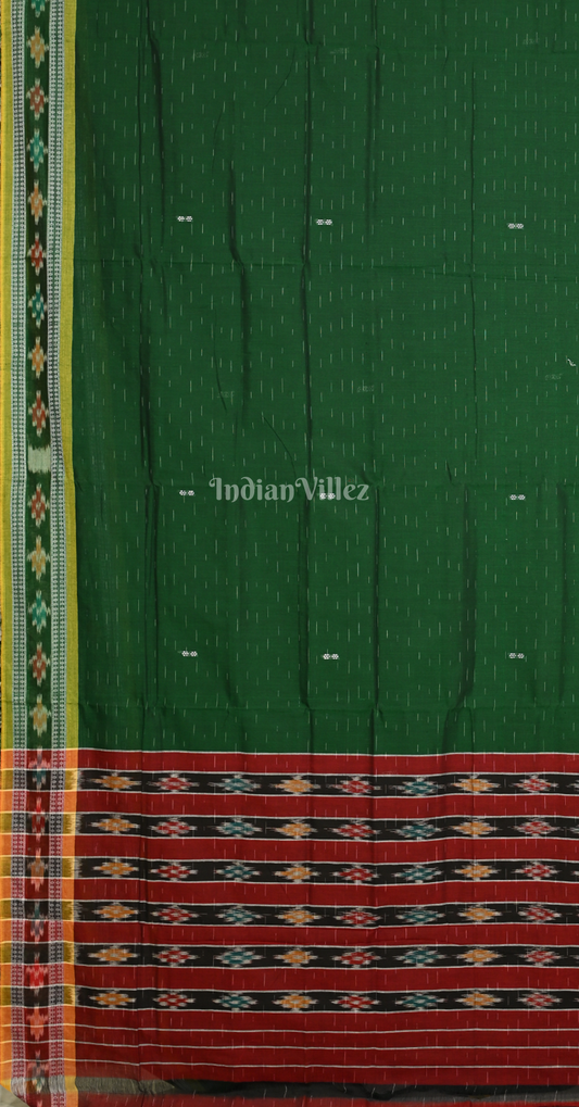Green Maroon Maniabandha Cotton Saree