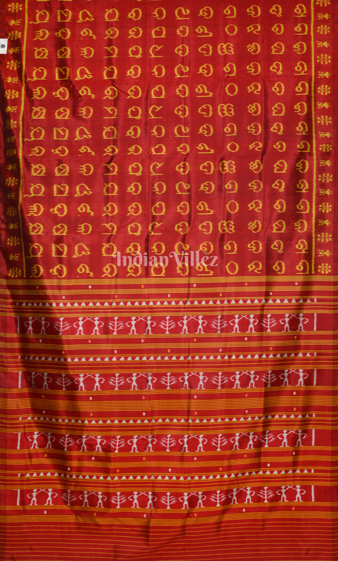 Red Odia Barnamala Odisha Ikat Contemporary Designer Silk Saree