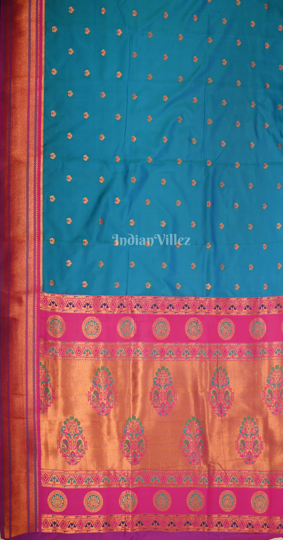 Sky Blue Woven Zari Paithani Silk Saree