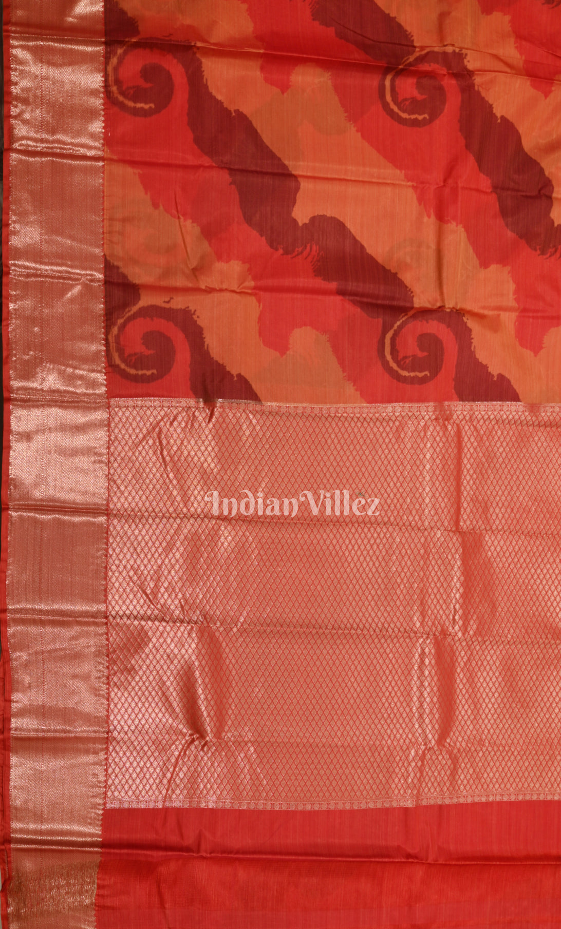 Red Digital Print Kanjivaram Silk Saree