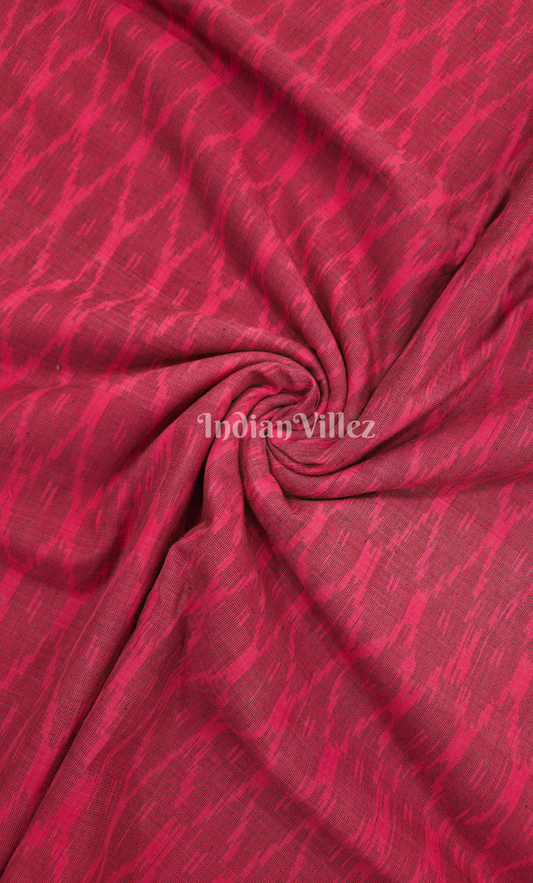 Dark Maroon Pochampally Ikat Cotton Fabric